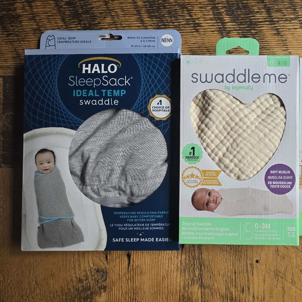 Newborn SwaddleMe and HALO Baby Swaddles. Set Of 2